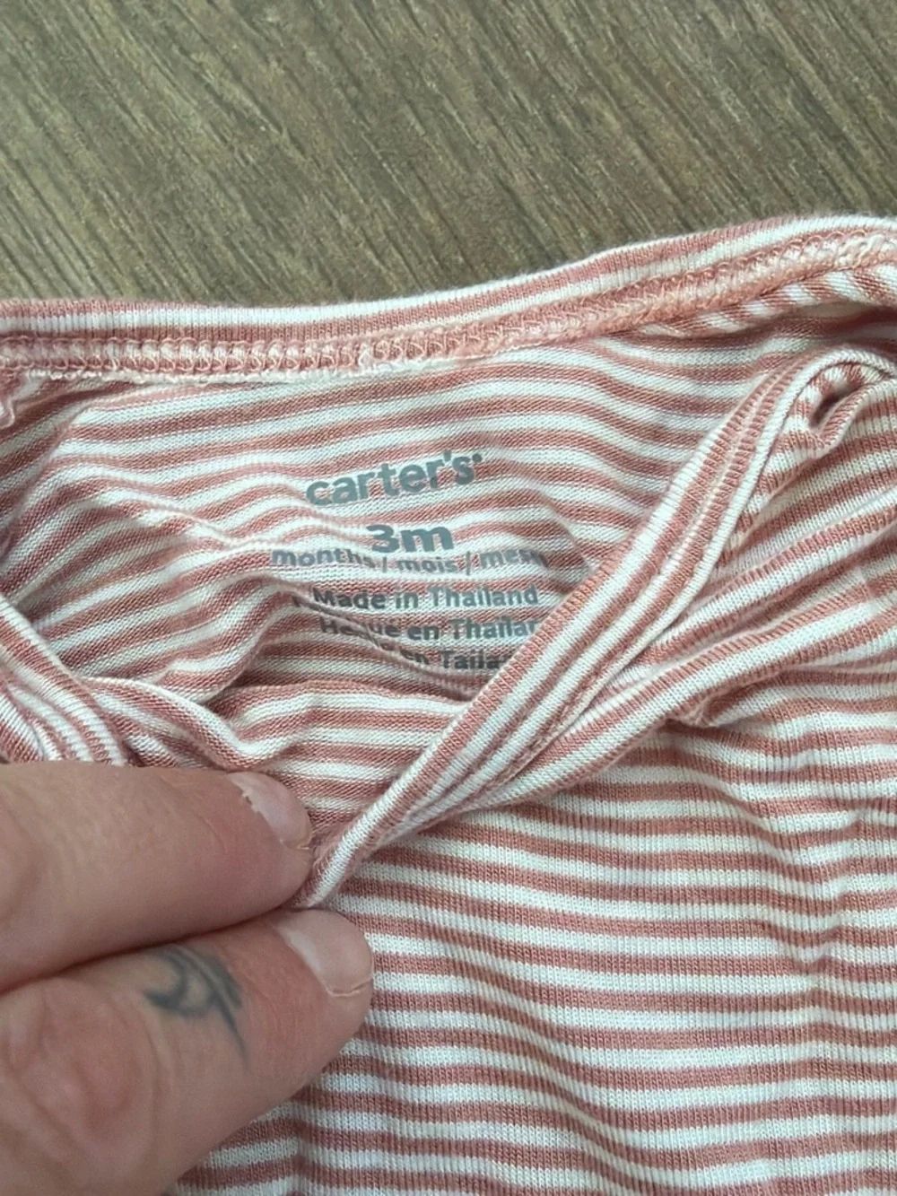 Carter's Pink and White Striped Long Sleeve Dress